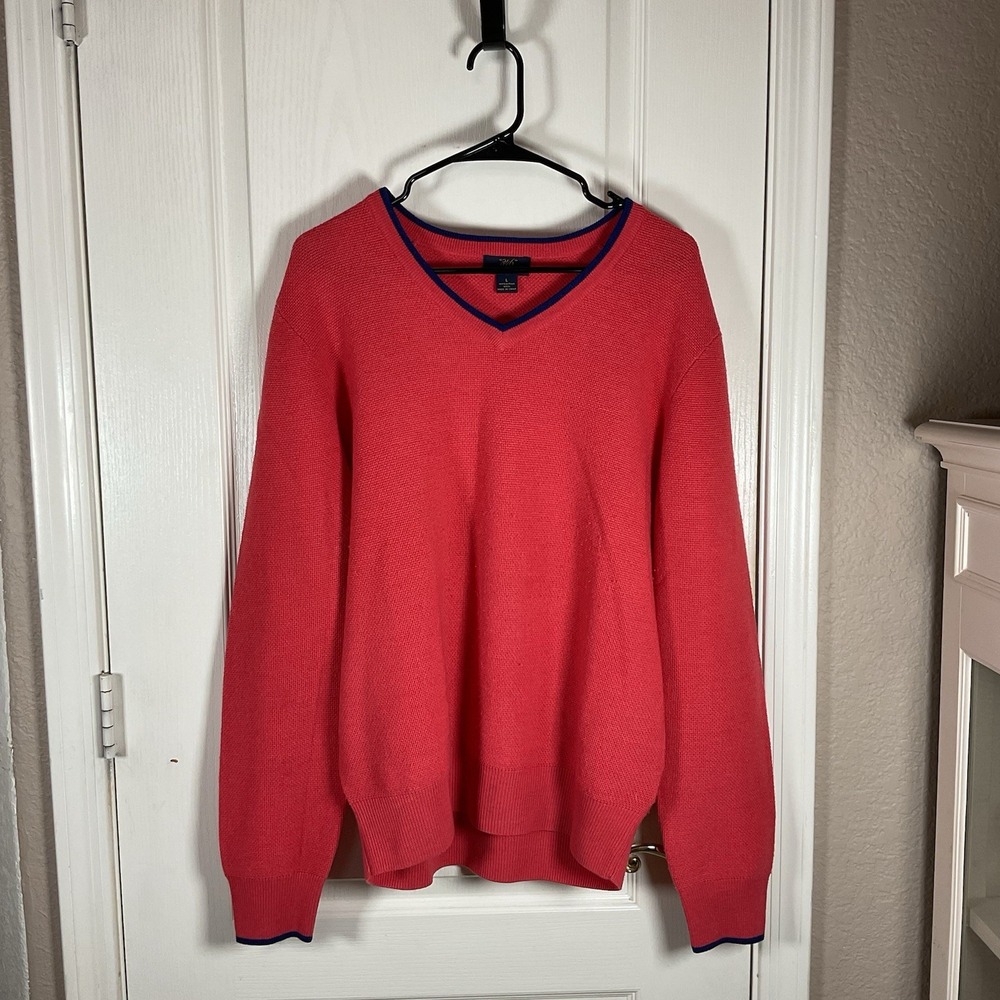 Brooks Brothers Men's Large Wool V‑Neck‎ Sweater Long Sleeve